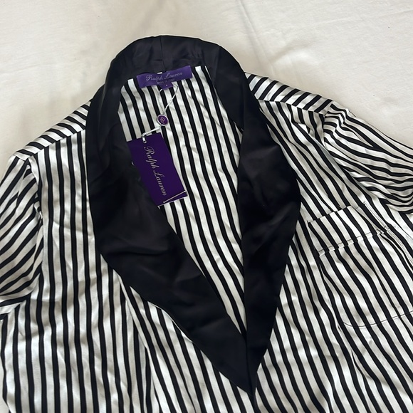 Ralph Lauren’s purple label black-white shiny viscose coat-dressing M in Italy. - Picture 4 of 16